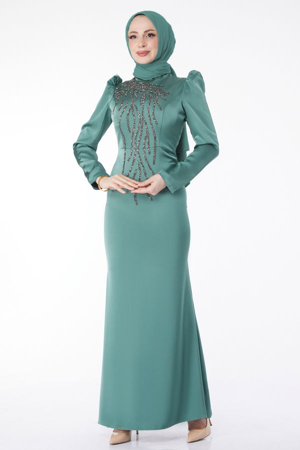 Abiye Elbise Yeşil - 23429 YEŞİL