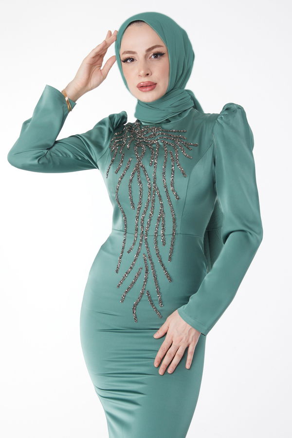 Abiye Elbise Yeşil - 23429 YEŞİL