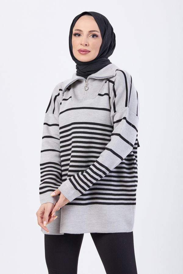 Triko Kazak Gri - 23632 GRİ