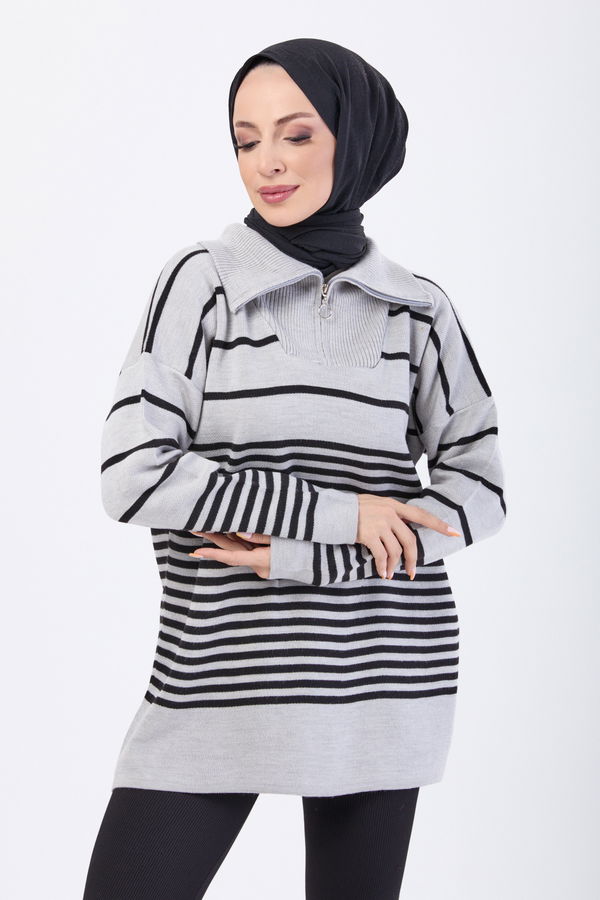 Triko Kazak Gri - 23632 GRİ