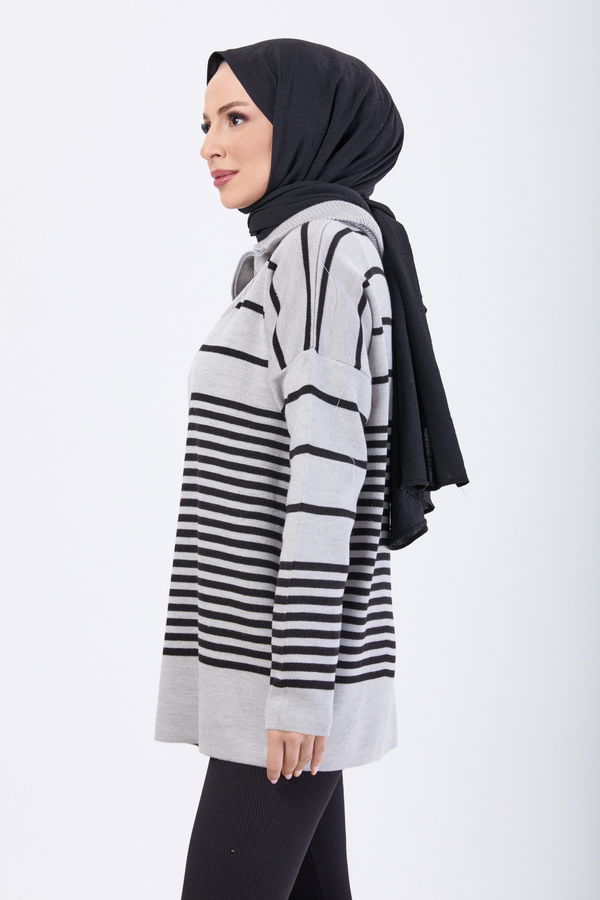 Triko Kazak Gri - 23632 GRİ