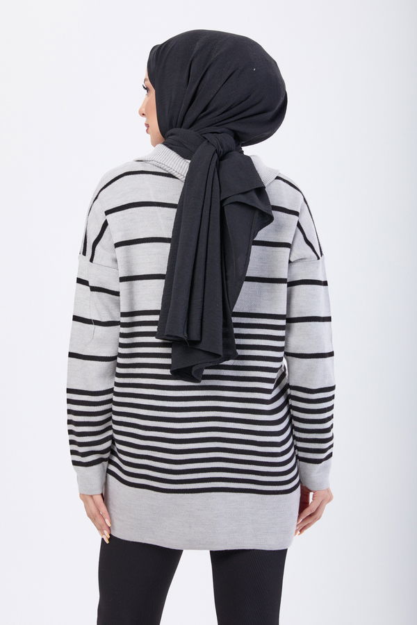 Triko Kazak Gri - 23632 GRİ