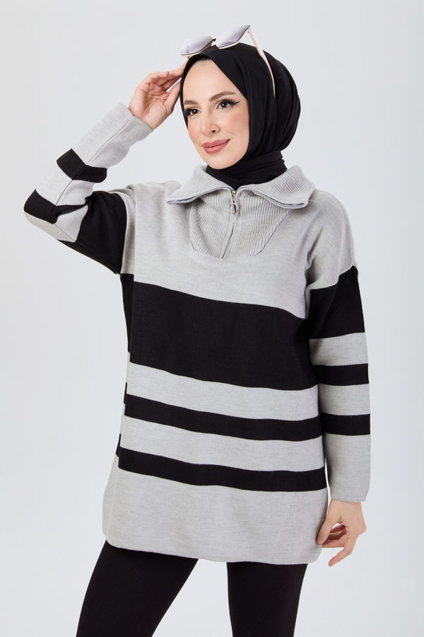 Triko Kazak Gri - 23636 GRİ