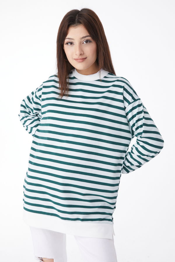 Çizgili Tunik Yeşil - 23891 YEŞİL
