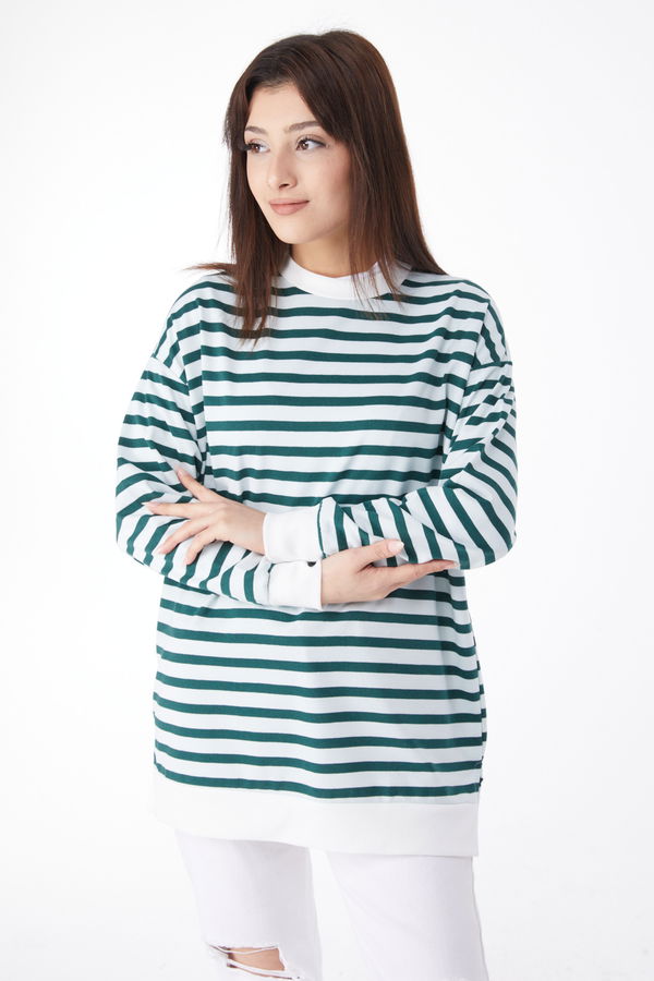 Çizgili Tunik Yeşil - 23891 YEŞİL