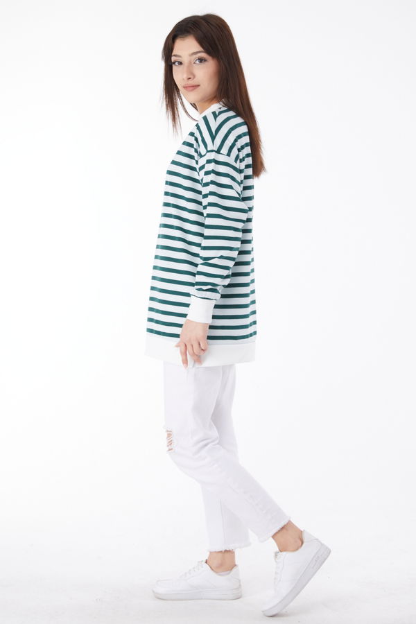 Çizgili Tunik Yeşil - 23891 YEŞİL