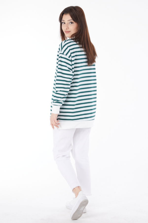 Çizgili Tunik Yeşil - 23891 YEŞİL