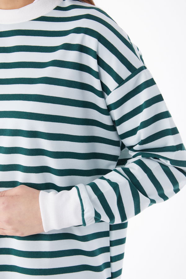 Çizgili Tunik Yeşil - 23891 YEŞİL