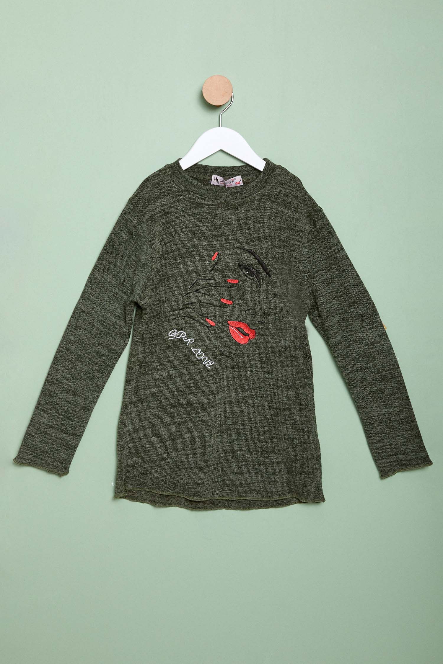 Kız Çocuk Haki Sweatshirt - 23987 HAKİ