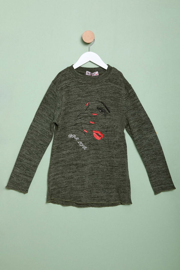 Kız Çocuk Haki Sweatshirt - 23987 HAKİ