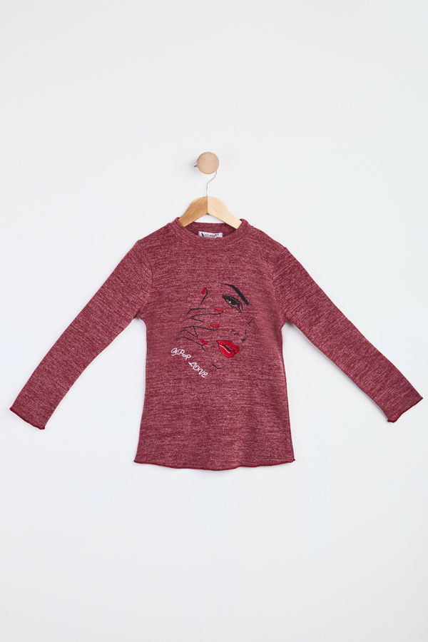 Kız Çocuk Pembe Sweatshirt - 23987 PEMBE