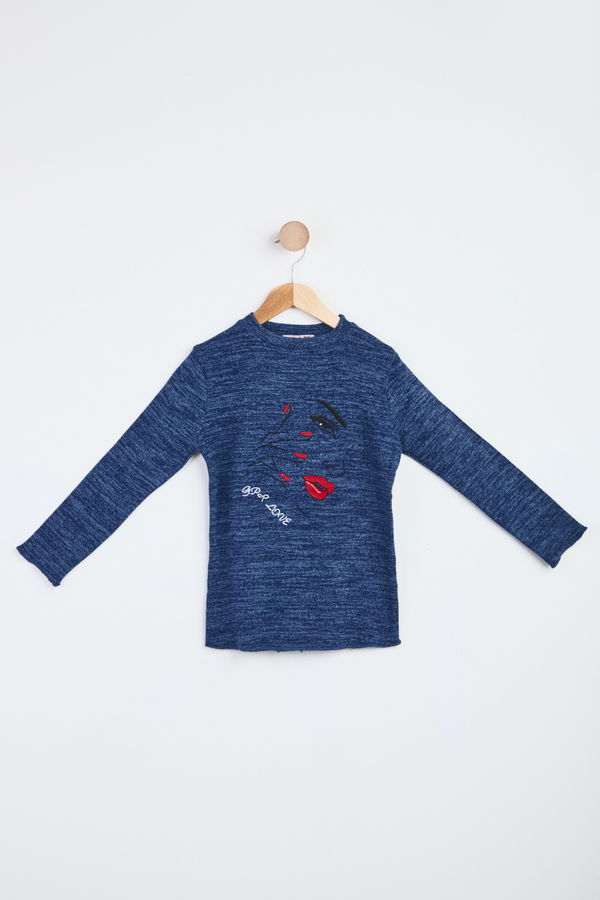 Kız Çocuk Lacivert Sweatshirt - 23987 LACİVERT