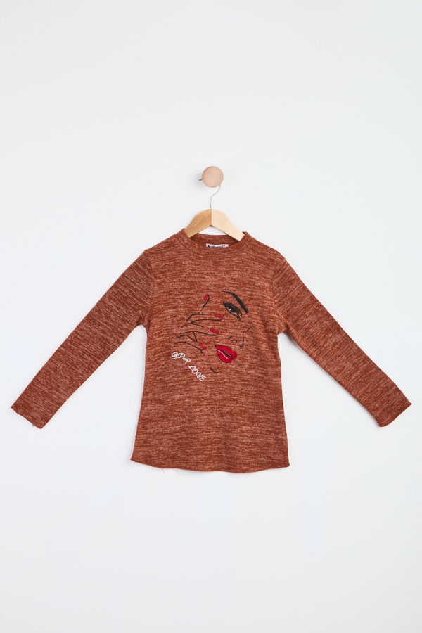 Kız Çocuk Taba Sweatshirt - 23987