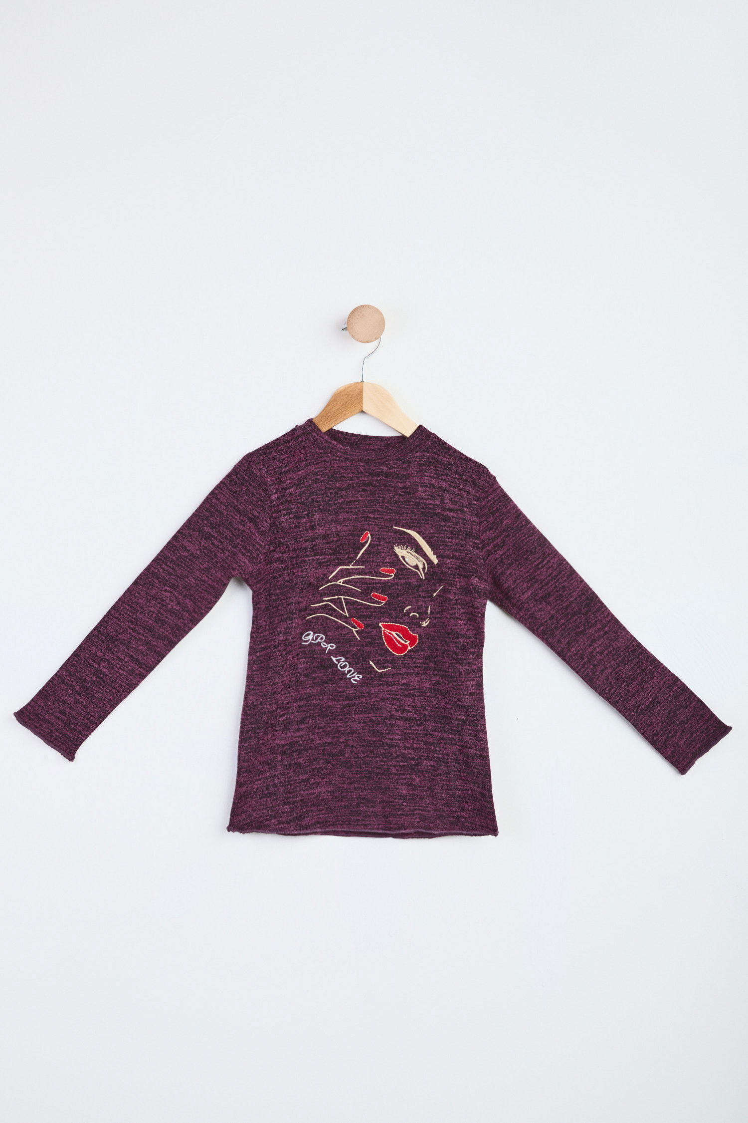 Kız Çocuk Mor Sweatshirt - 23987 MOR