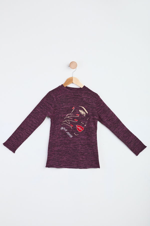 Kız Çocuk Mor Sweatshirt - 23987 MOR