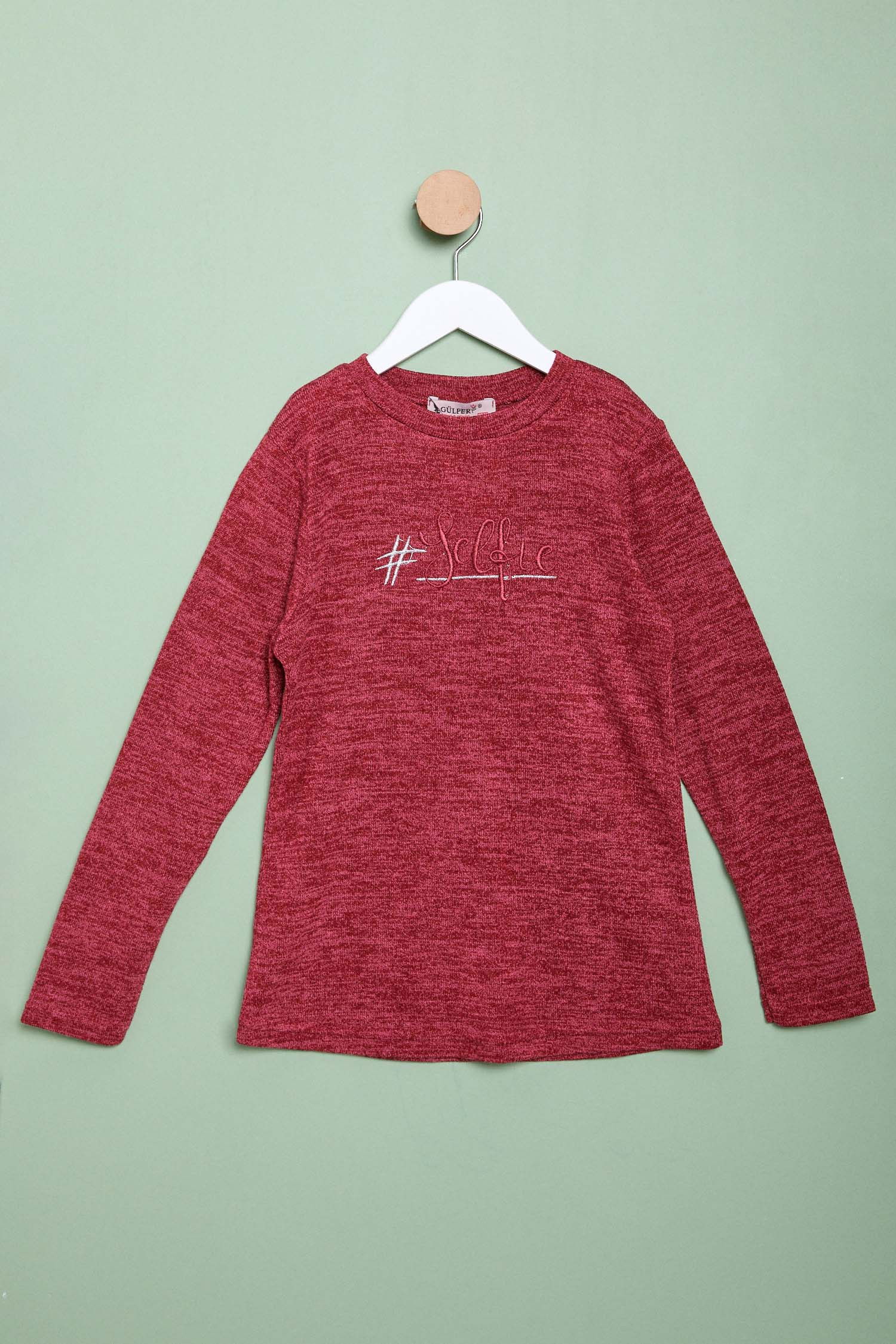 Kız Çocuk Bordo Sweatshirt - 23989