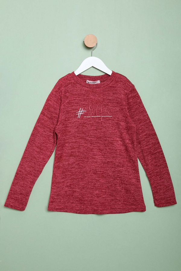 Kız Çocuk Bordo Sweatshirt - 23989