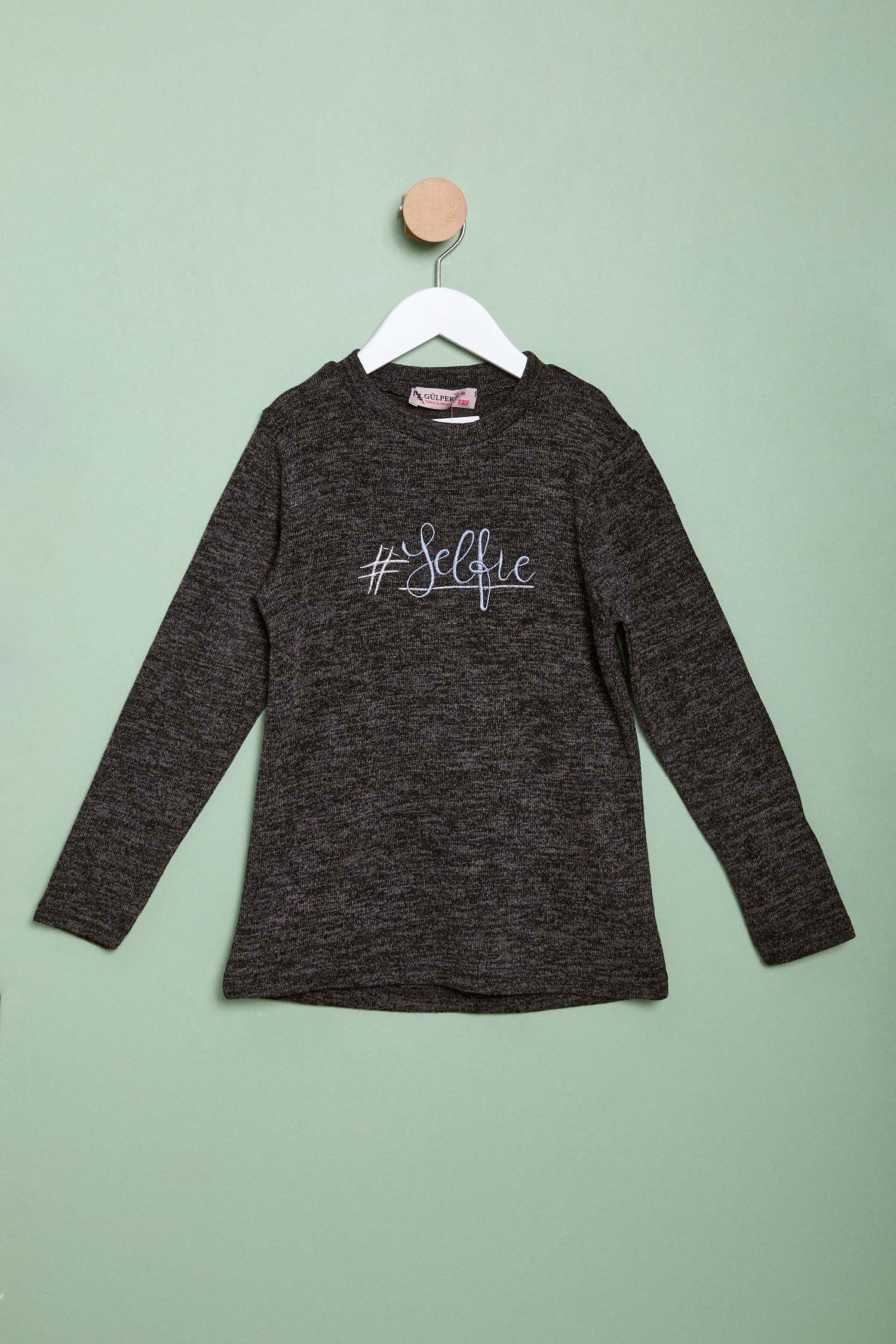 Kız Çocuk Siyah Sweatshirt - 23989 SİYAH