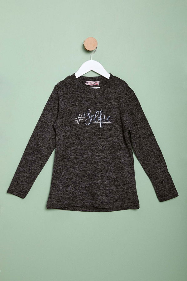 Kız Çocuk Siyah Sweatshirt - 23989 SİYAH