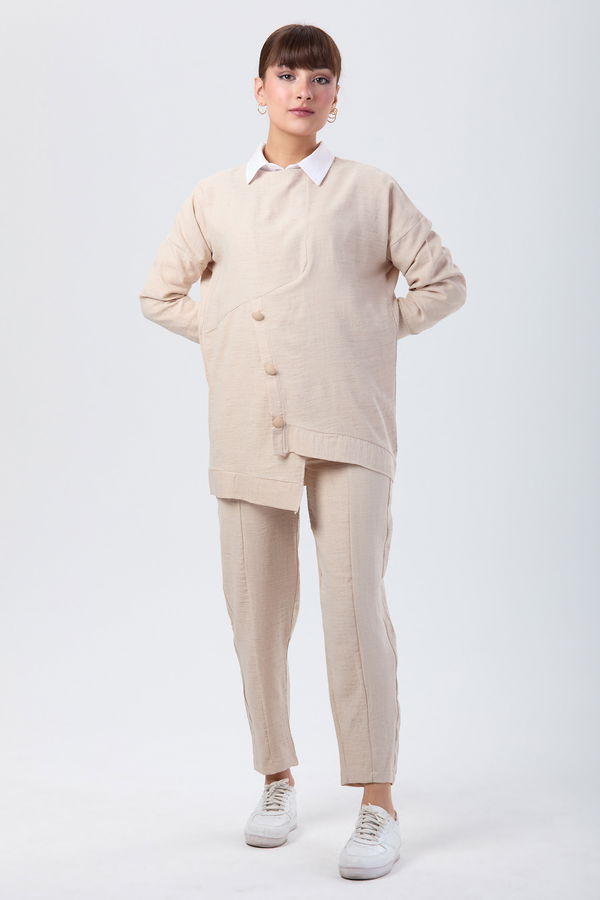 Tunik+Pantolon Bej - 24115 BEJ