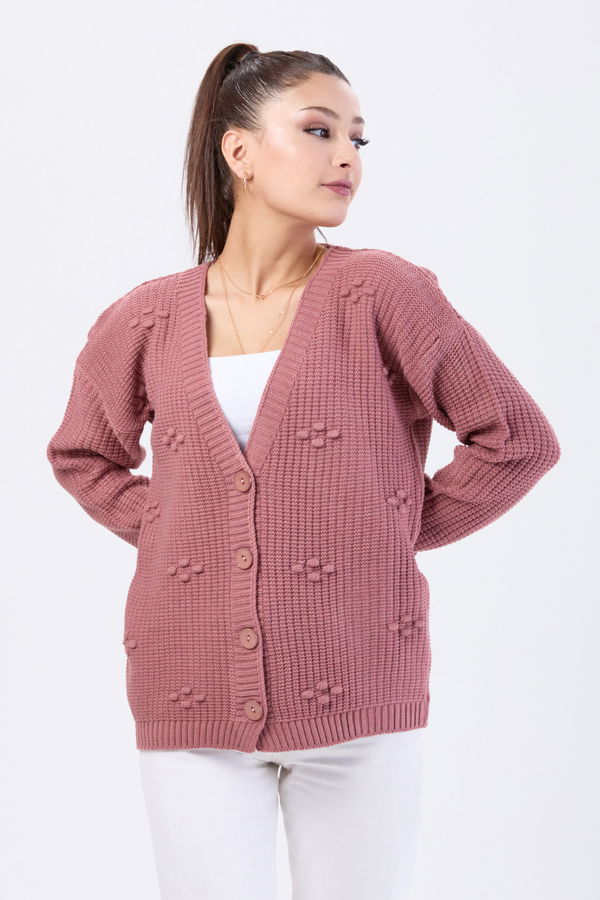 Triko Hırka Pembe - 24145 PEMBE