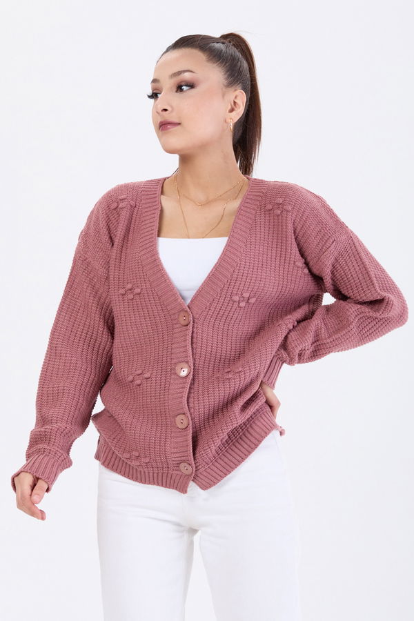 Triko Hırka Pembe - 24145 PEMBE