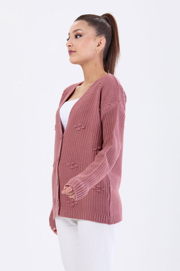 Triko Hırka Pembe - 24145 PEMBE