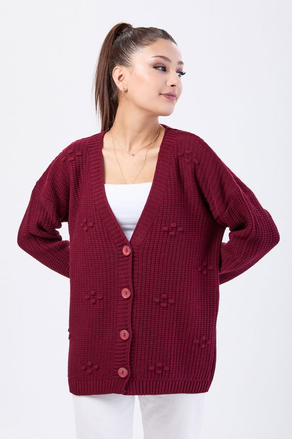 Triko Hırka Bordo - 24145 BORDO
