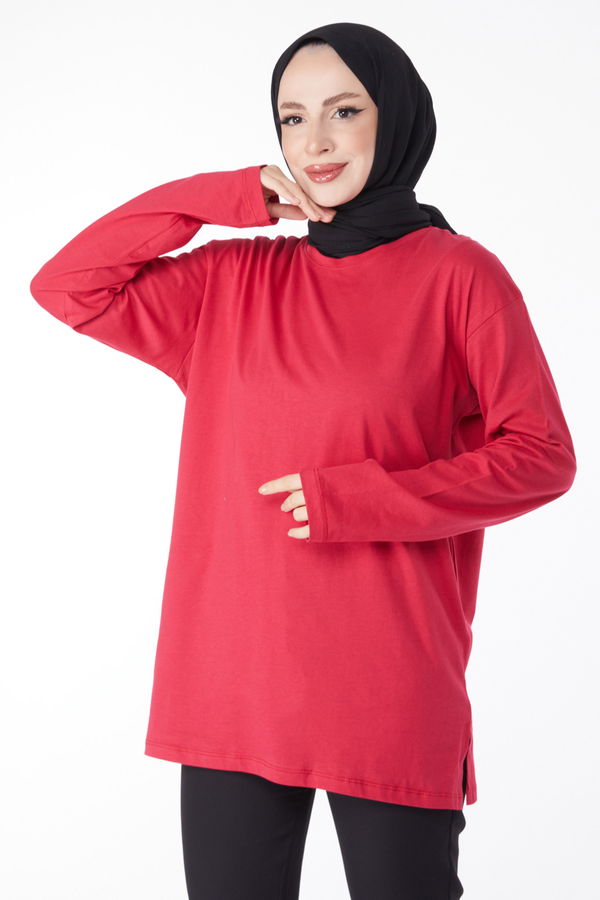 T-Shirt Fuşya - 24189 FUŞYA