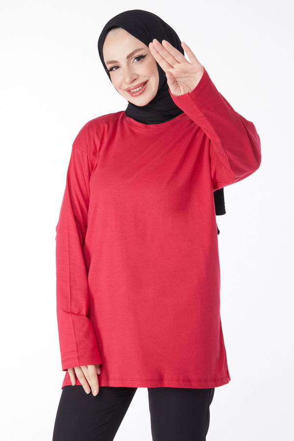 T-Shirt Fuşya - 24189 FUŞYA