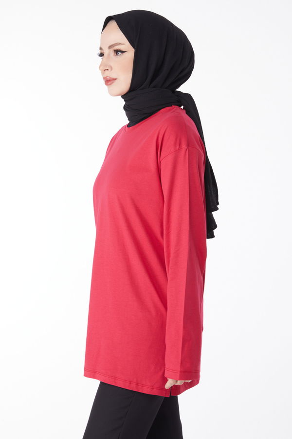 T-Shirt Fuşya - 24189 FUŞYA