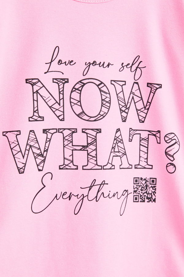 Kız Çocuk Pembe Uzun Kol Baskılı sweatshirt - 24263
