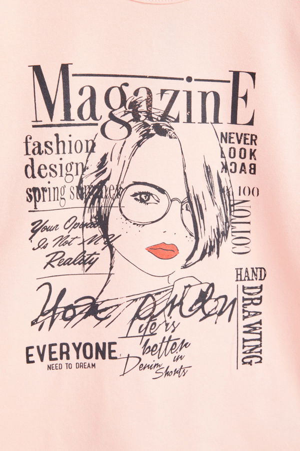 Kız Çocuk Lila Uzun Kol Baskılı sweatshirt - 24264 LİLA