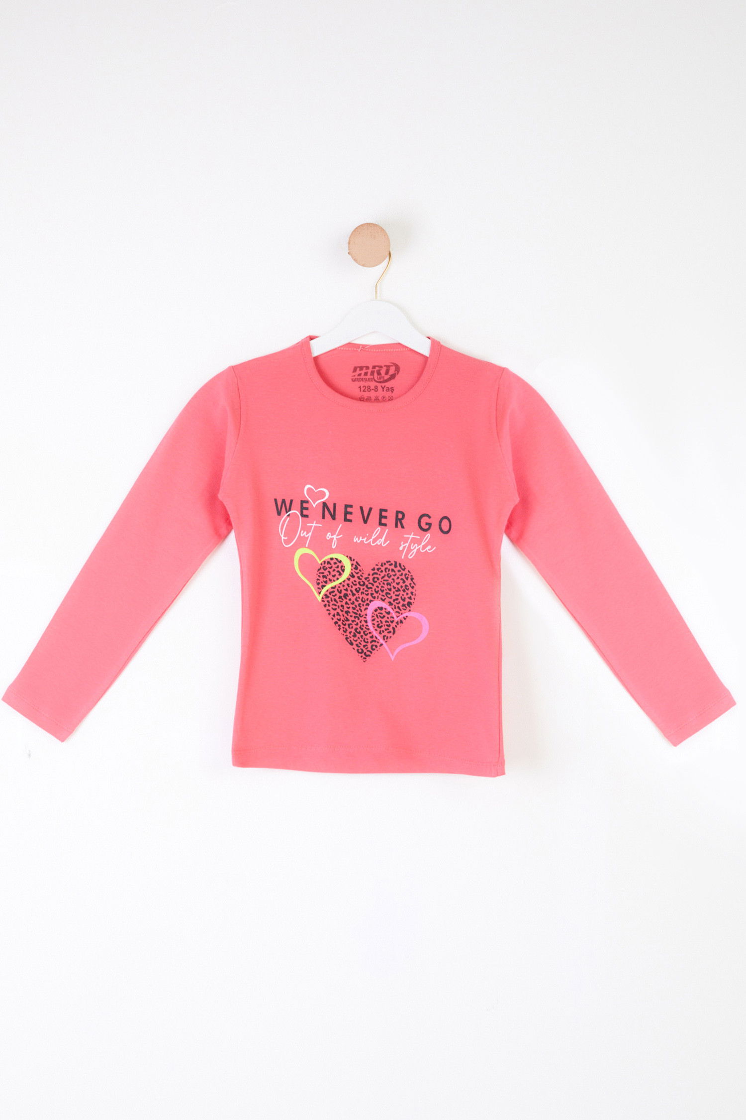Kız Çocuk Pembe Uzun Kol Baskılı sweatshirt - 24266 PEMBE