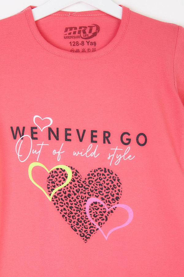 Kız Çocuk Pembe Uzun Kol Baskılı sweatshirt - 24266 PEMBE