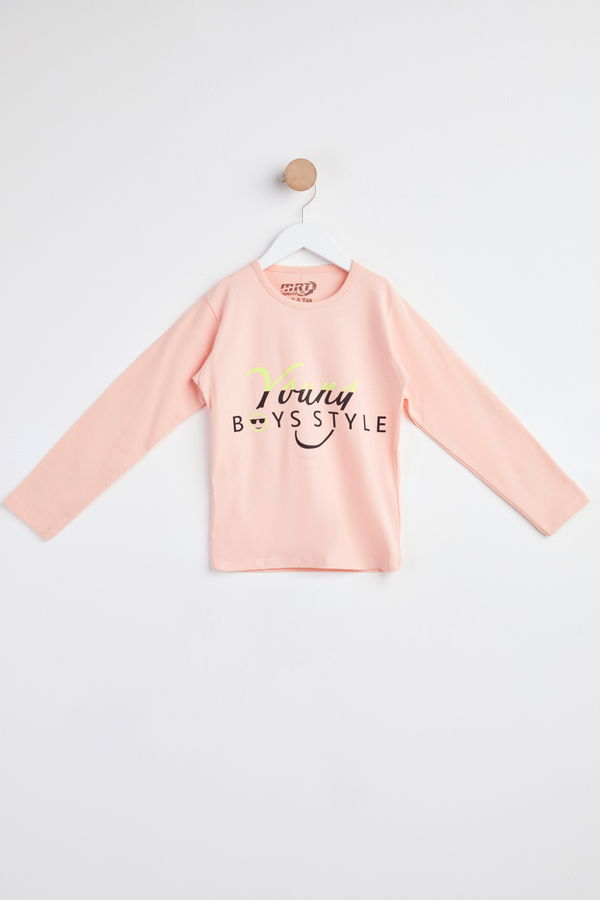 Kız Çocuk Pembe Uzun Kol Baskılı sweatshirt - 24267 PEMBE