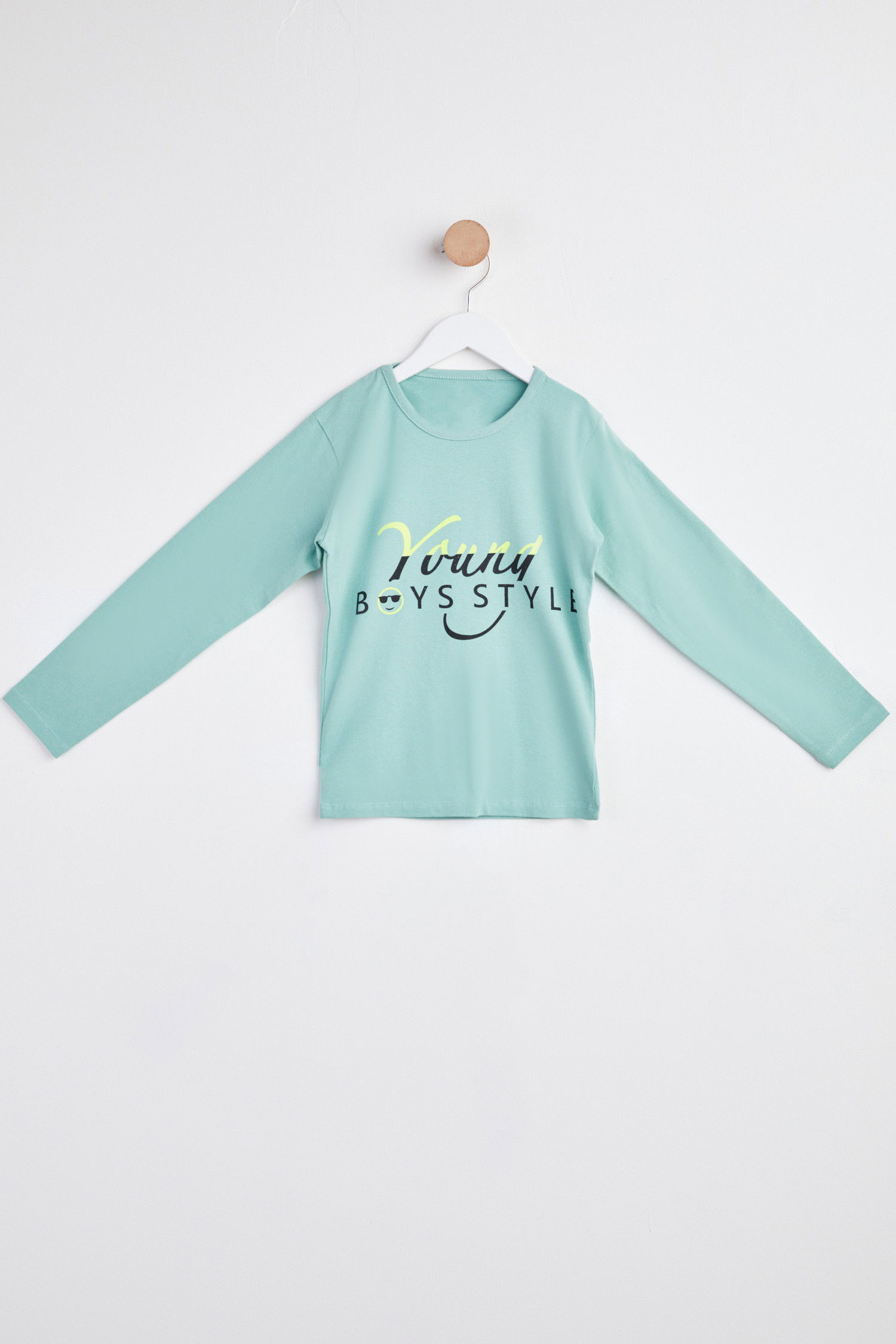 Kız Çocuk Yeşil Uzun Kol Baskılı sweatshirt - 24267