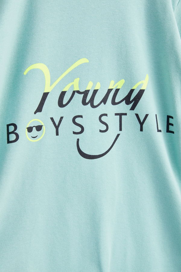 Kız Çocuk Yeşil Uzun Kol Baskılı sweatshirt - 24267