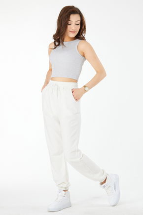 Kısa Kollu Crop Gri - 24438