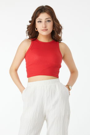 Kısa Kollu Crop Kırmızı - 24438