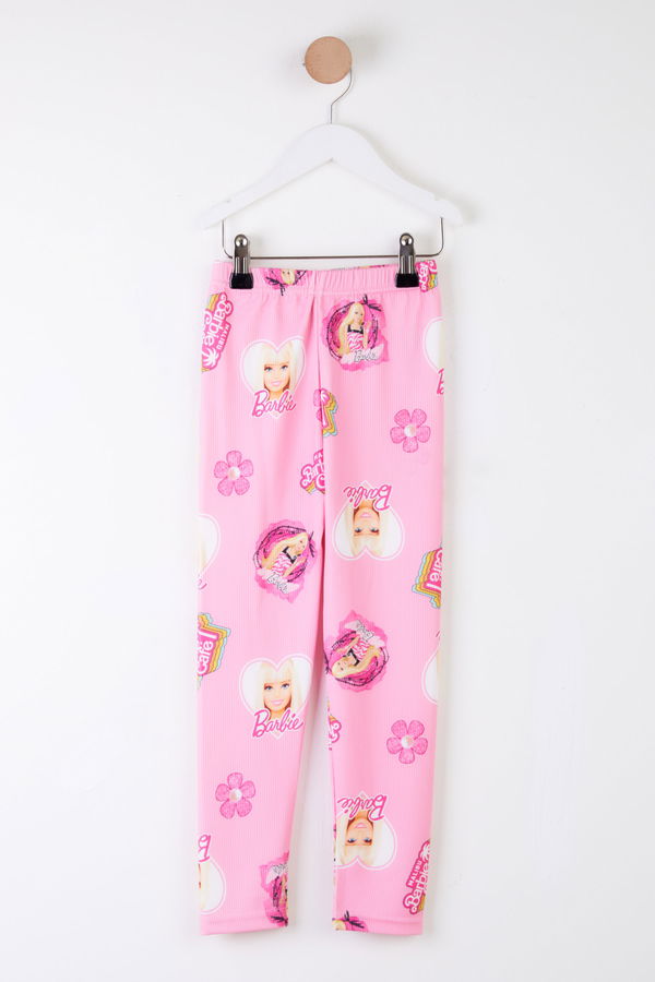 Kız Çocuk Pembe Baskılı Tayt - 24469 PEMBE