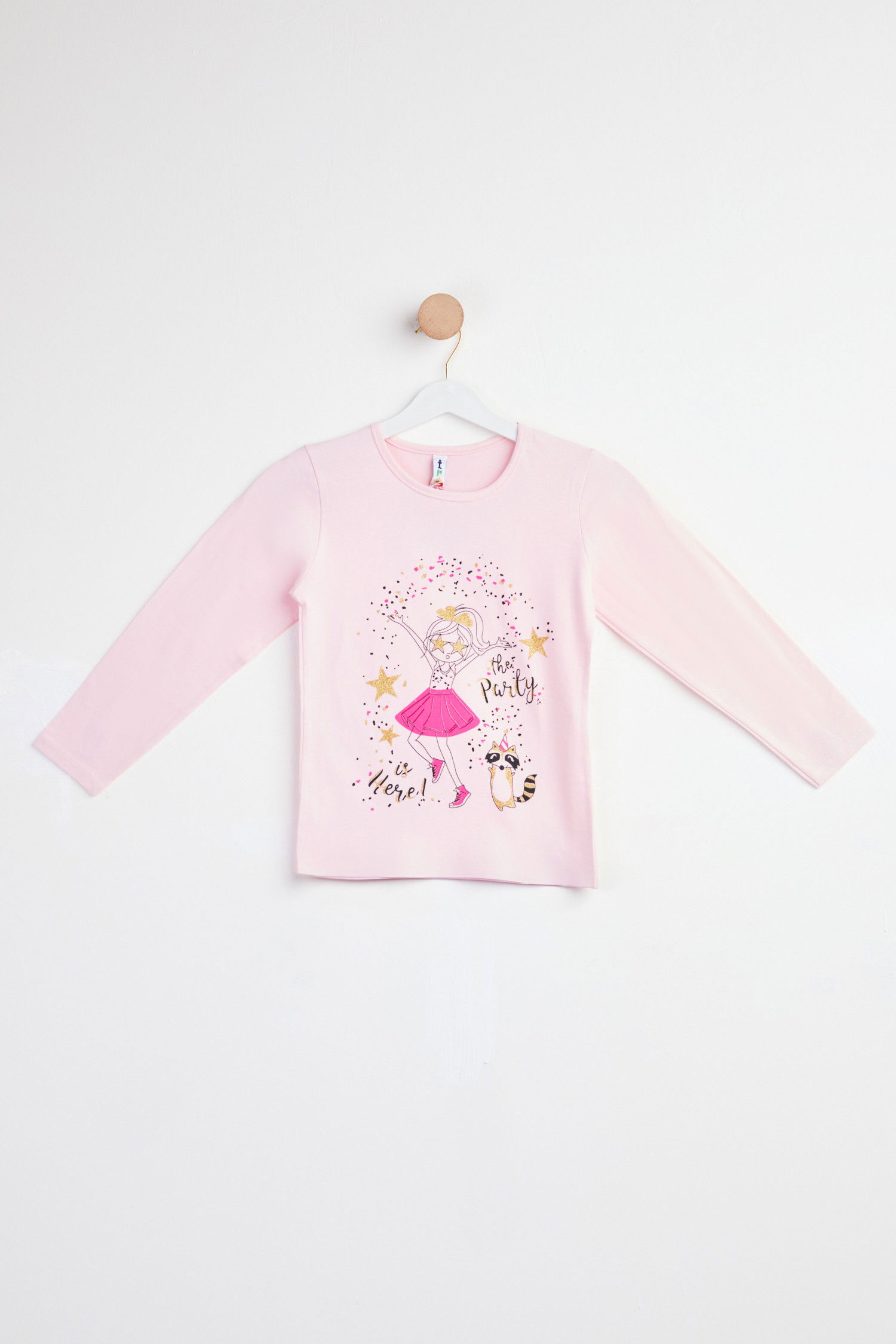 Baskılı Uzun Kollu T-shirt Pembe - 24477