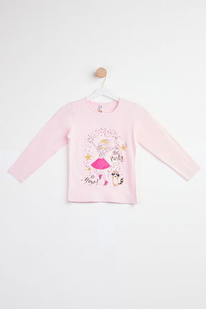 Baskılı Uzun Kollu T-shirt Pembe - 24477
