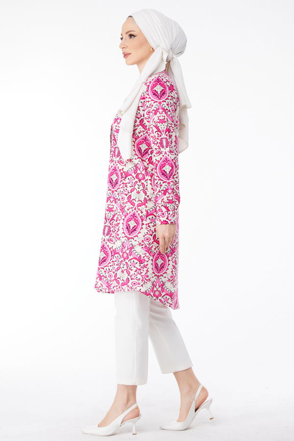 Desenli Tunik Fuşya - 24502 FUŞYA