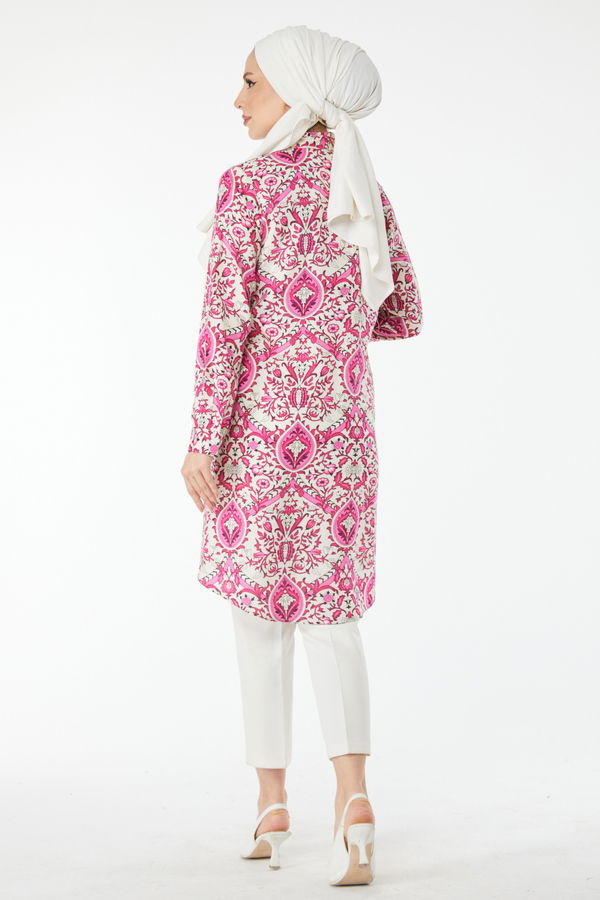 Desenli Tunik Fuşya - 24502 FUŞYA