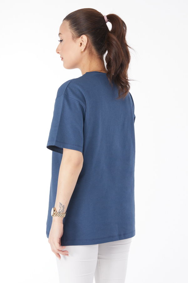 Kısa Kollu Baskılı T-shirt Antrasit - 24629