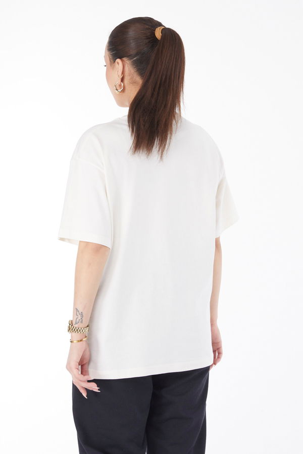 Kısa Kollu Baskılı T-shirt Ekru - 24629
