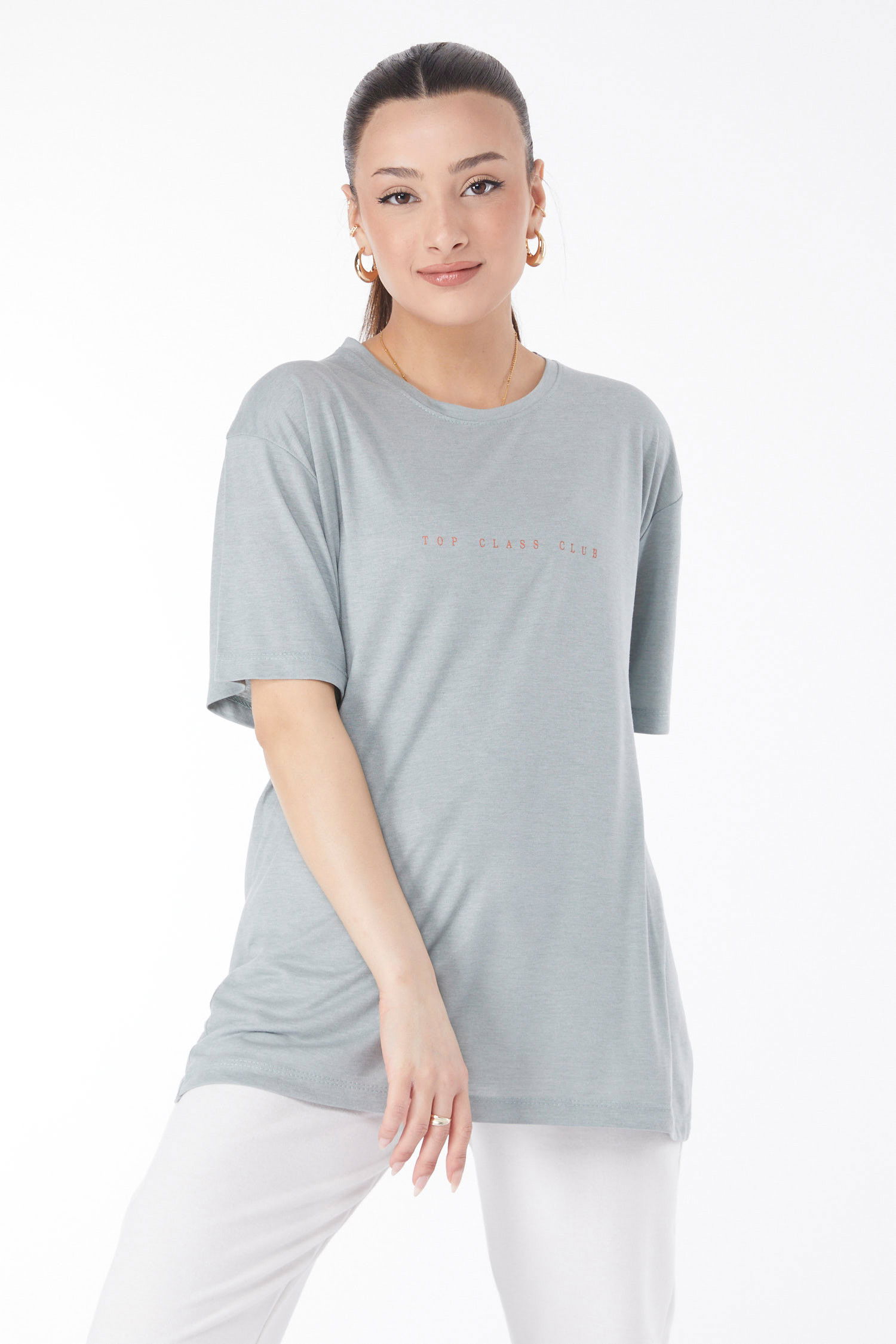 Kısa Kollu Baskılı T-shirt Yeşil - 24630
