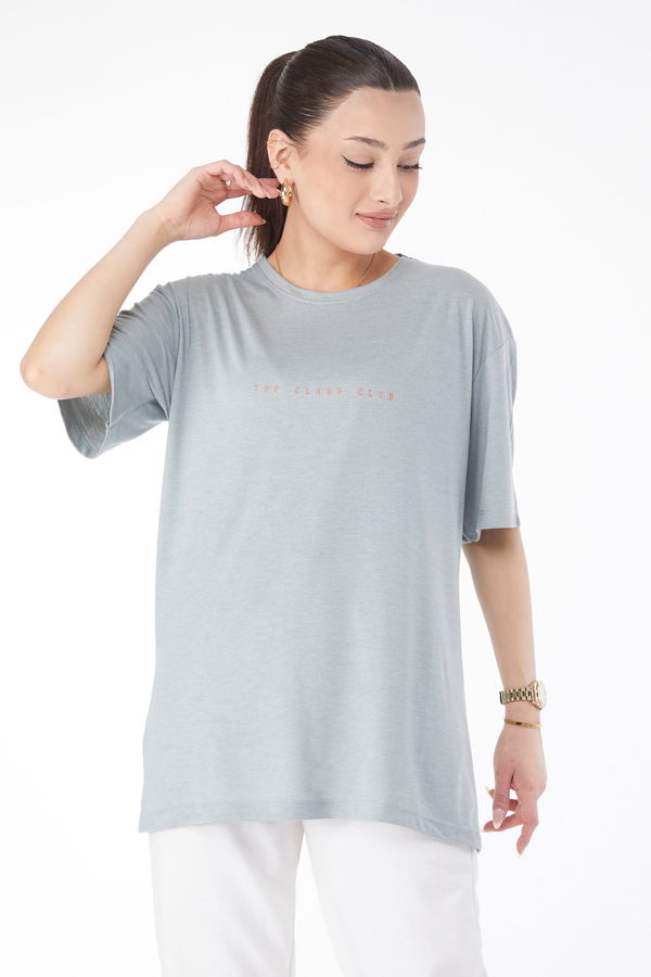 Kısa Kollu Baskılı T-shirt Yeşil - 24630