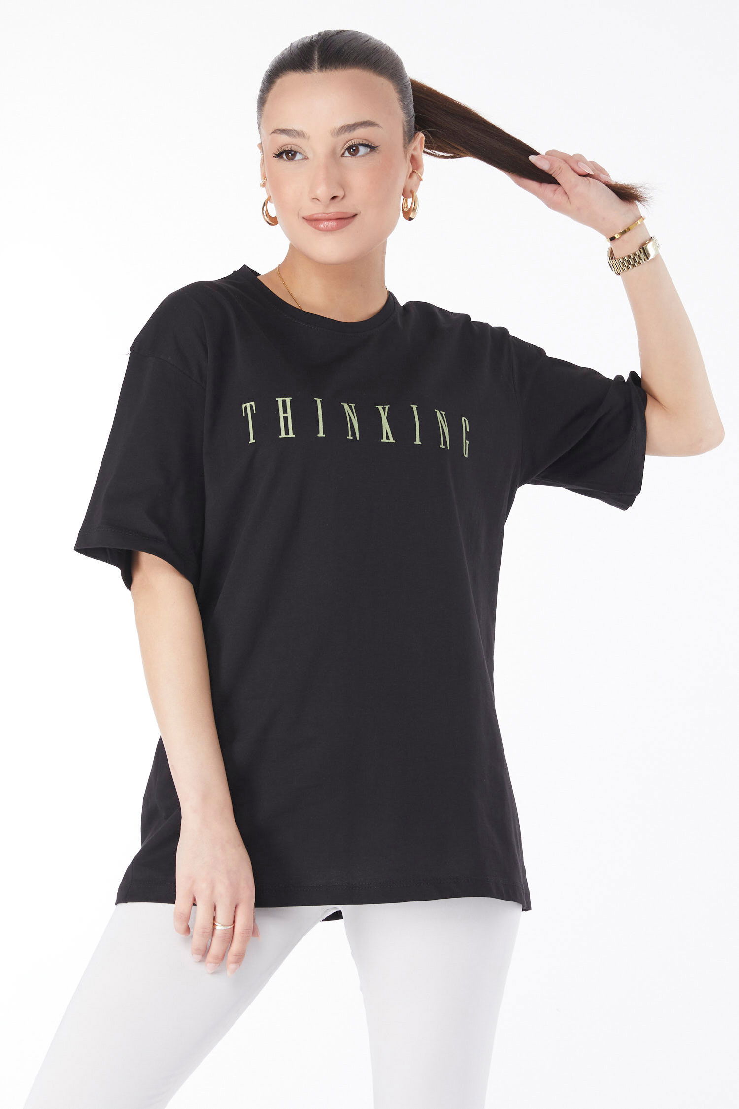 Kısa Kollu Baskılı T-shirt Siyah - 24634 SİYAH